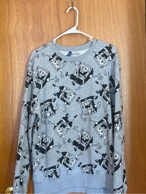 H&M Gray SpongeBob Crewneck Sweater